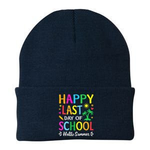 Happy Last Day Of School Hello Summer Students And Teachers Knit Cap Winter Beanie