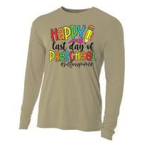 Happy Last Day Of School Preschool Teacher Hello Summer Cooling Performance Long Sleeve Crew