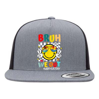 Happy Last Day End Of School Graduation Bruh We Out Gift Flat Bill Trucker Hat