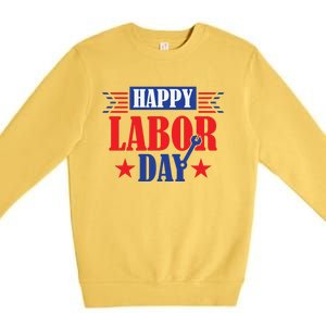 Happy Labor Day Celebration Graphic Premium Crewneck Sweatshirt