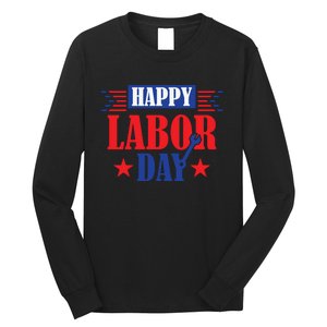 Happy Labor Day Celebration Graphic Long Sleeve Shirt