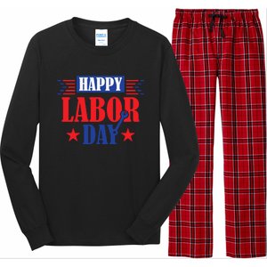 Happy Labor Day Celebration Graphic Long Sleeve Pajama Set