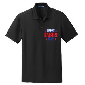 Happy Labor Day Celebration Graphic Dry Zone Grid Polo