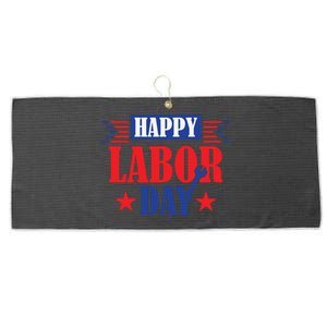 Happy Labor Day Celebration Graphic Large Microfiber Waffle Golf Towel