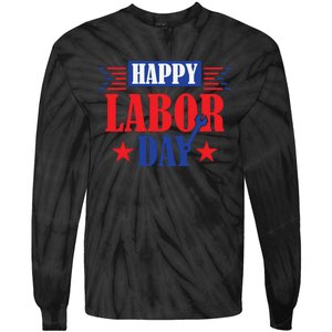 Happy Labor Day Celebration Graphic Tie-Dye Long Sleeve Shirt