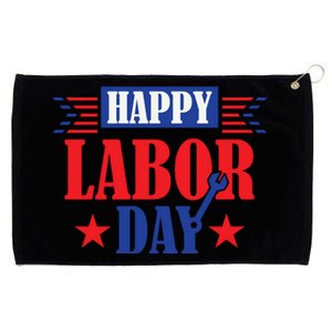 Happy Labor Day Celebration Graphic Grommeted Golf Towel