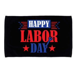 Happy Labor Day Celebration Graphic Microfiber Hand Towel