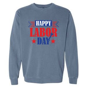 Happy Labor Day Celebration Graphic Garment-Dyed Sweatshirt