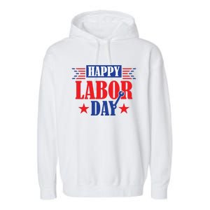 Happy Labor Day Celebration Graphic Garment-Dyed Fleece Hoodie