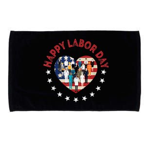 Happy Labor Day American Workers Flag Microfiber Hand Towel