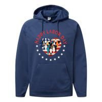 Happy Labor Day American Workers Flag Performance Fleece Hoodie