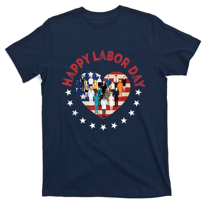 Happy Labor Day American Workers Flag T-Shirt