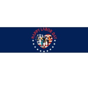 Happy Labor Day American Workers Flag Bumper Sticker