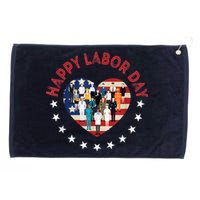 Happy Labor Day American Workers Flag Grommeted Golf Towel