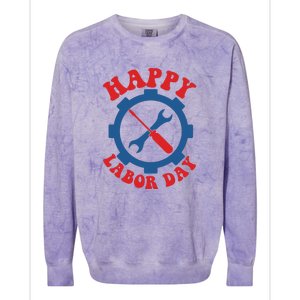 Happy Labor Day Gift Colorblast Crewneck Sweatshirt