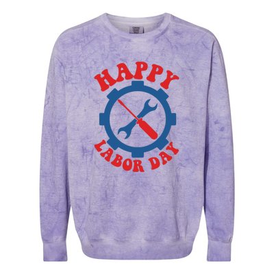 Happy Labor Day Gift Colorblast Crewneck Sweatshirt