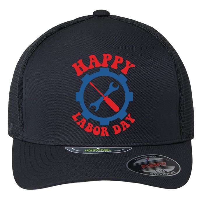 Happy Labor Day Gift Flexfit Unipanel Trucker Cap