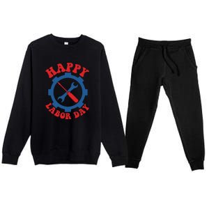 Happy Labor Day Gift Premium Crewneck Sweatsuit Set