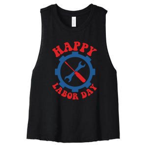 Happy Labor Day Gift Women's Racerback Cropped Tank