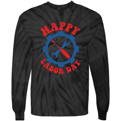 Happy Labor Day Gift Tie-Dye Long Sleeve Shirt