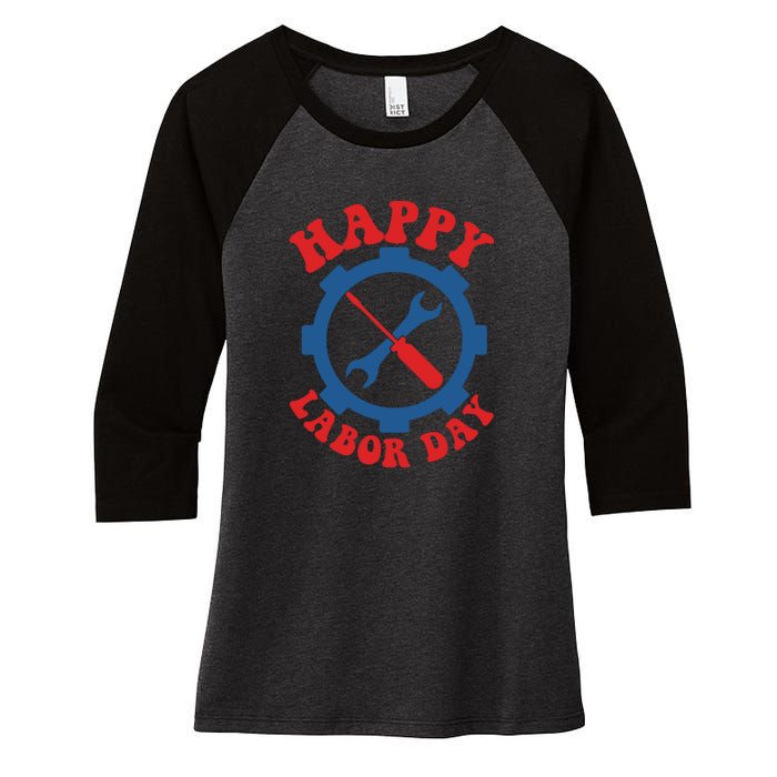 Happy Labor Day Gift Women's Tri-Blend 3/4-Sleeve Raglan Shirt