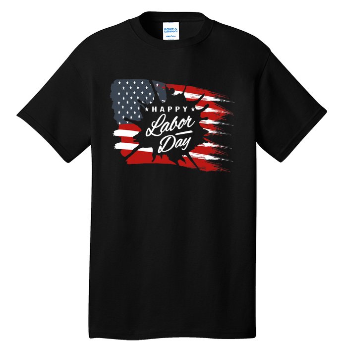 Happy Labor Day Gift American Flag Tall T-Shirt