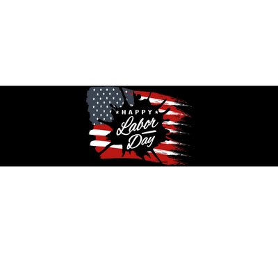 Happy Labor Day Gift American Flag Bumper Sticker