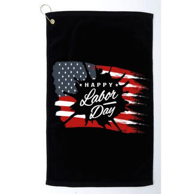 Happy Labor Day Gift American Flag Platinum Collection Golf Towel