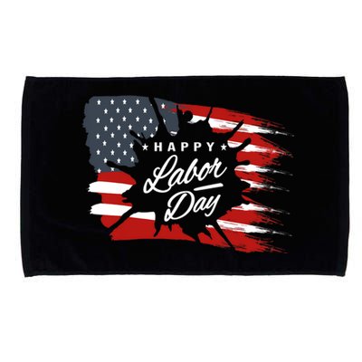 Happy Labor Day Gift American Flag Microfiber Hand Towel