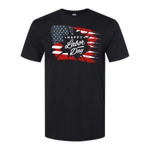 Happy Labor Day Gift American Flag Softstyle CVC T-Shirt