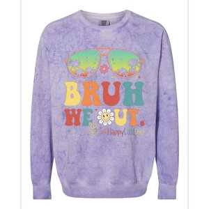 Happy Last Day Of School Teacher Students Summer Bruh We Out Colorblast Crewneck Sweatshirt