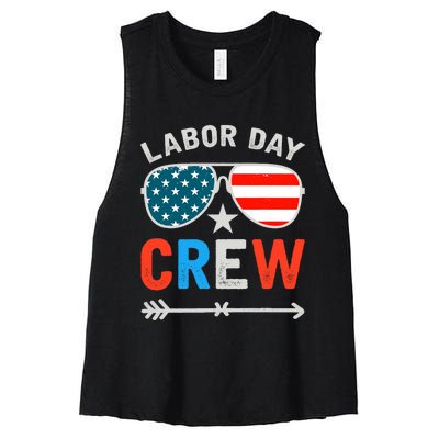 Happy Labor Day Crew Patriot Happy Labor Day Women's Racerback Cropped Tank