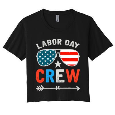 Happy Labor Day Crew Patriot Happy Labor Day Women's Crop Top Tee