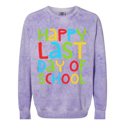 Happy Last Day Of School Students And Teachers Funny Colorblast Crewneck Sweatshirt