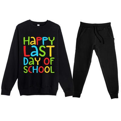 Happy Last Day Of School Students And Teachers Funny Premium Crewneck Sweatsuit Set