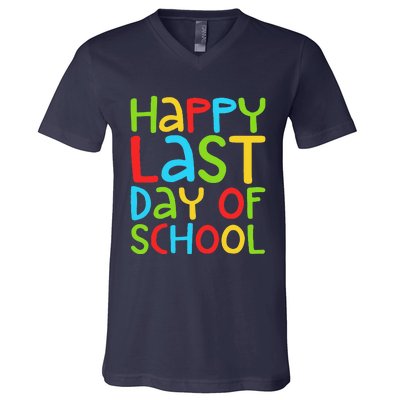 Happy Last Day Of School Students And Teachers Funny V-Neck T-Shirt