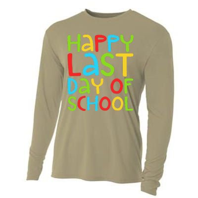 Happy Last Day Of School Students And Teachers Funny Cooling Performance Long Sleeve Crew