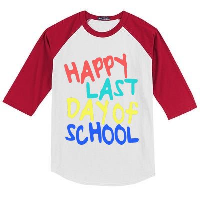 Happy Last Day Of School Students And Teachers Gift Kids Colorblock Raglan Jersey