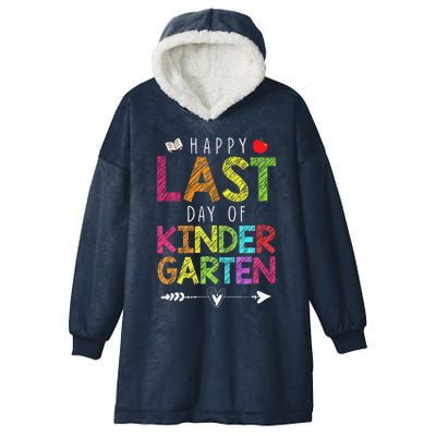 Happy Last Day Of Kindergarten Funny Gift Teacher Students Hooded Wearable Blanket