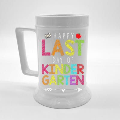 Happy Last Day Of Kindergarten Funny Gift Teacher Students Beer Stein