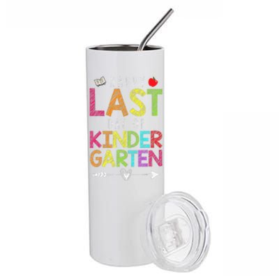 Happy Last Day Of Kindergarten Funny Gift Teacher Students Stainless Steel Tumbler