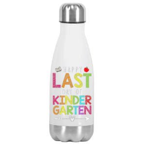 Happy Last Day Of Kindergarten Funny Gift Teacher Students Stainless Steel Insulated Water Bottle