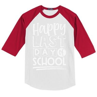 Happy Last Day Of School Students And Teachers Gifts Kids Colorblock Raglan Jersey