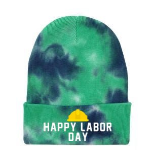 HAPPY LABOR DAY Tie Dye 12in Knit Beanie