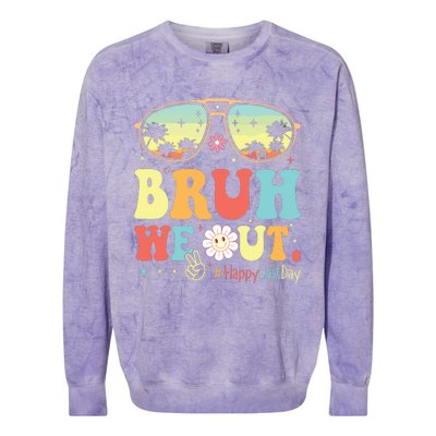 Happy Last Day Of School Teacher Students Summer Bruh We Out Colorblast Crewneck Sweatshirt