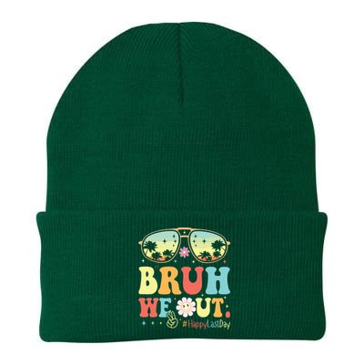 Happy Last Day Of School Teacher Students Summer Bruh We Out Knit Cap Winter Beanie