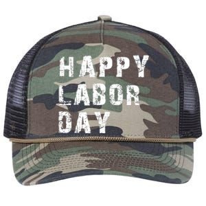 HAPPY LABOR DAY Retro Rope Trucker Hat Cap