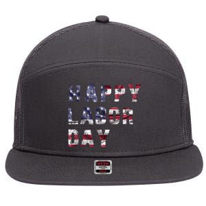 HAPPY LABOR DAY 7 Panel Mesh Trucker Snapback Hat