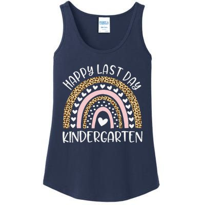 Happy Last Day Of Kindergarten Teacher Student Rainbow Ladies Essential Tank