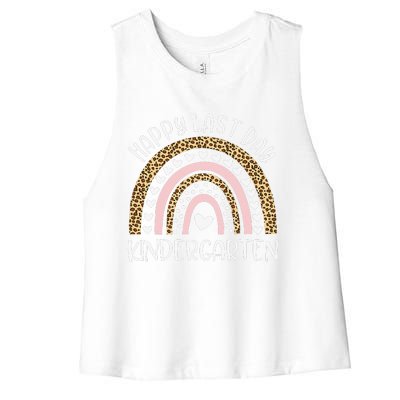 Happy Last Day Of Kindergarten Teacher Student Rainbow Women's Racerback Cropped Tank